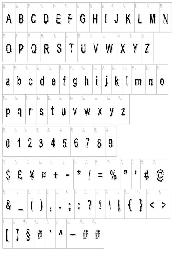 Last living souls font map